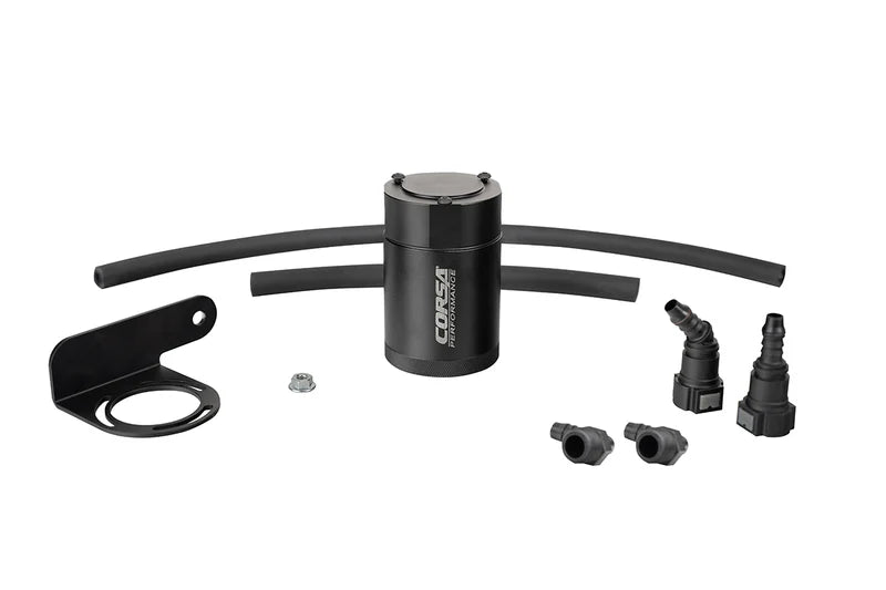 Corsa Performance - Aluminum Oil Catch Can w/ Bracket | 2019-25 Silverado, Sierra, 2021-25 GM SUV 6.2 & 5.3 - Legends Auto Parts