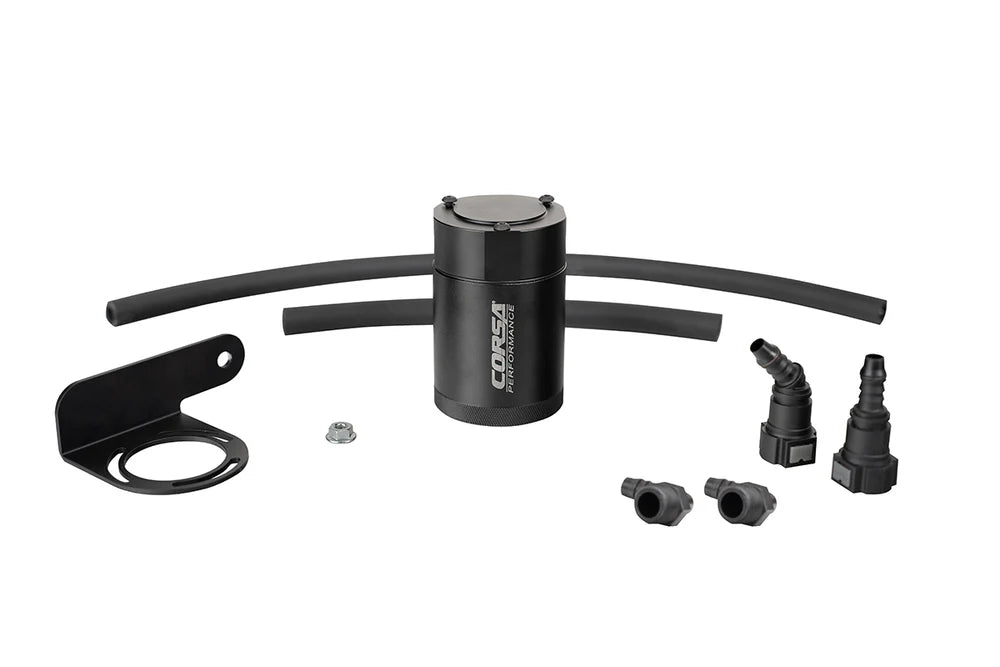 Corsa Performance - Aluminum Oil Catch Can w/ Bracket | 2019-25 Silverado, Sierra, 2021-25 GM SUV 6.2 & 5.3 - Legends Auto Parts