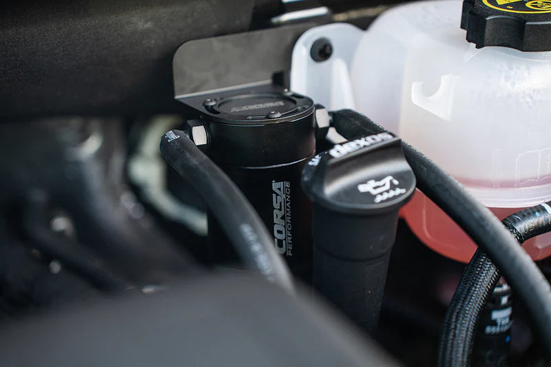 Corsa Performance - Aluminum Oil Catch Can w/ Bracket | 2019-25 Silverado, Sierra, 2021-25 GM SUV 6.2 & 5.3 - Legends Auto Parts