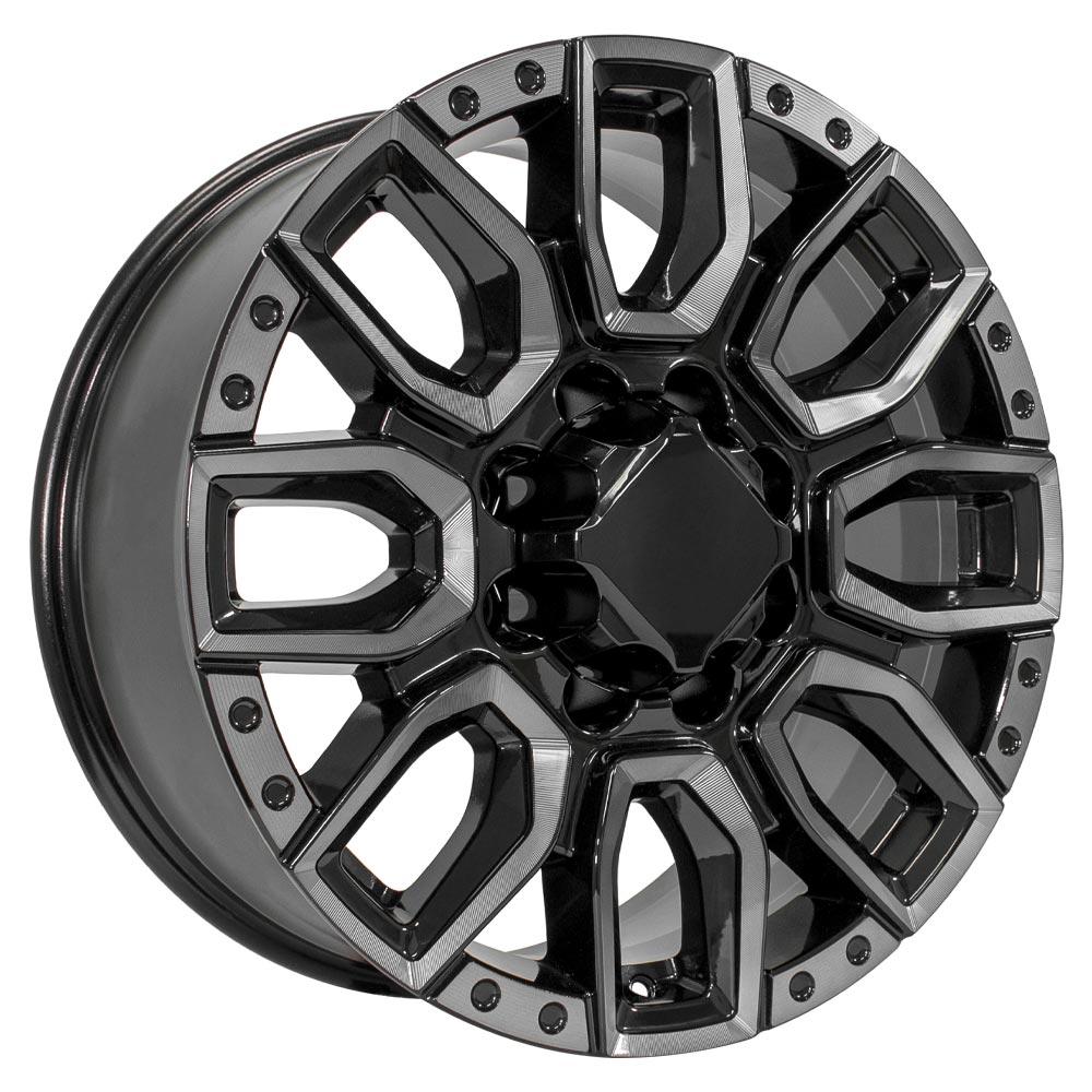 OE CV97A Wheels - Gloss Black with Milled Edge with Tinted Clear
