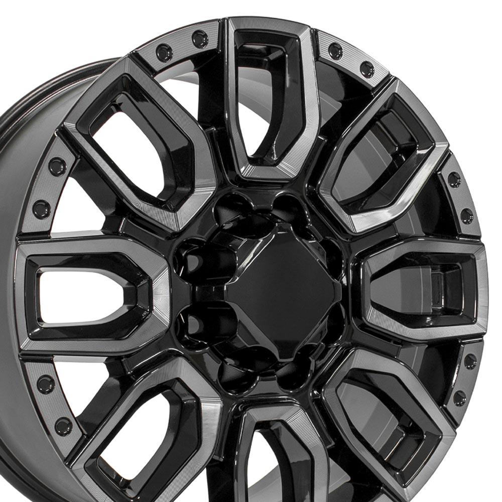 OE CV97B Wheels - Gloss Black with Milled Edge with Tinted Clear