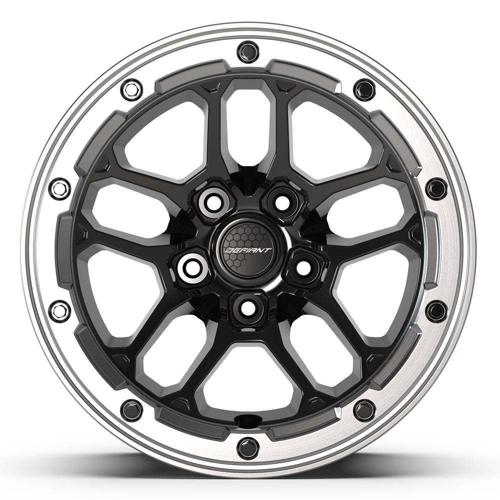DEFIANT DF01 Wheels - Gloss Black with Milled Edge