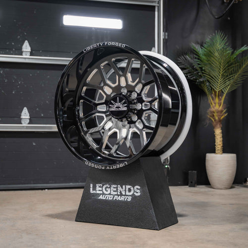 24x14 Liberty Forged LBTYC29 - 8x180 Lug Pattern - Black and Milled (Set of 4)