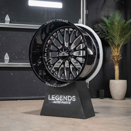 24x14 Liberty Forged LBTY01 - 8x180 Lug Pattern - Black and Milled (Set of 4)