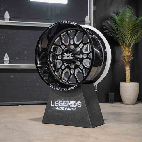 24x12 Liberty Forged LBTY29 - 8x180 Lug Pattern - Black and Milled (Set of 4)