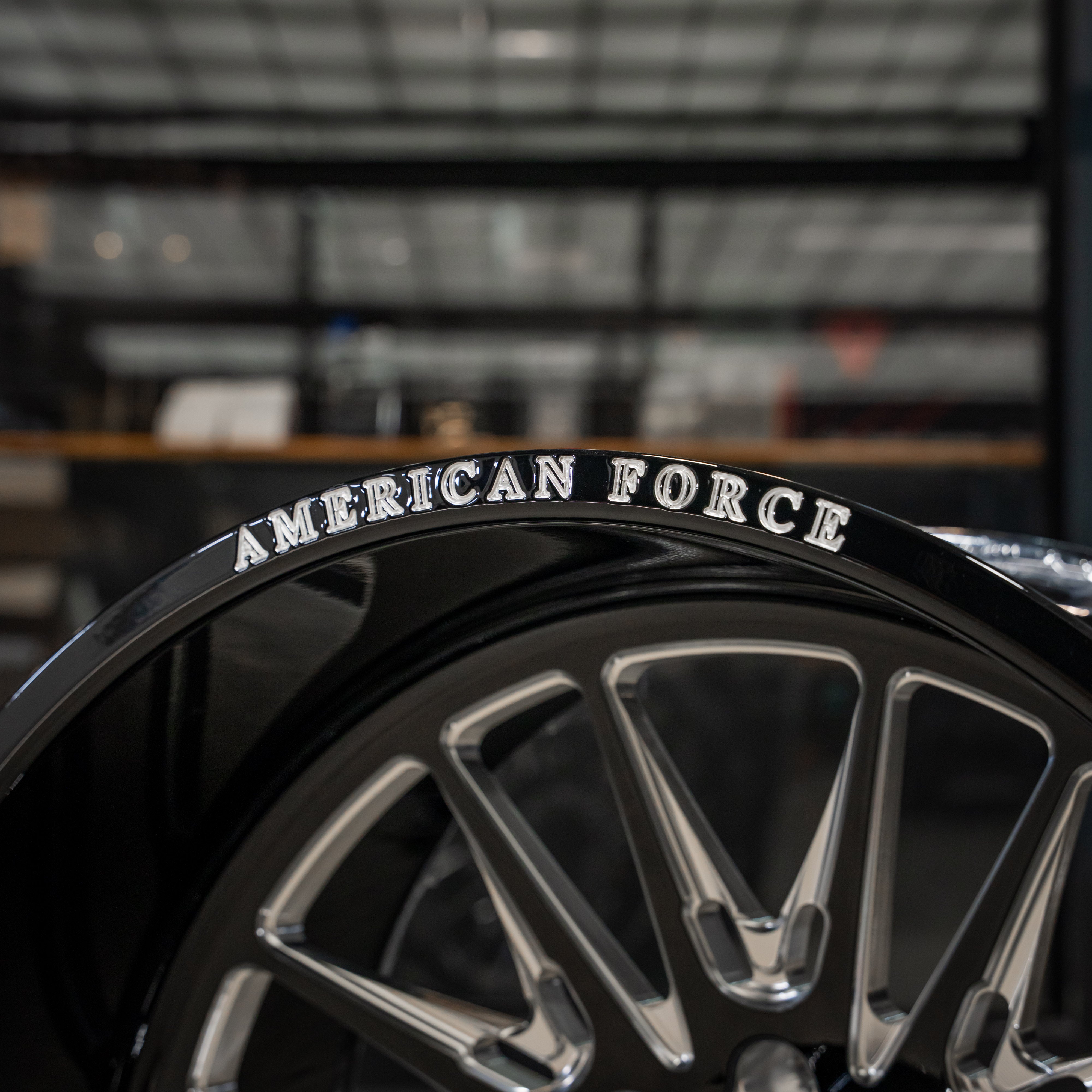 24x14 American Force CKH48 Notch - 8x180 Lug Pattern - Black and Milled (Set of 4) - Legends Auto Parts