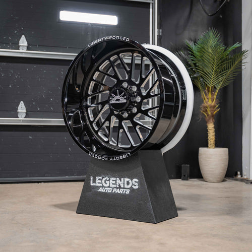 24x12 Liberty Forged LBTY22 - 8x6.5 Lug Pattern - Black and Milled (Set of 4)