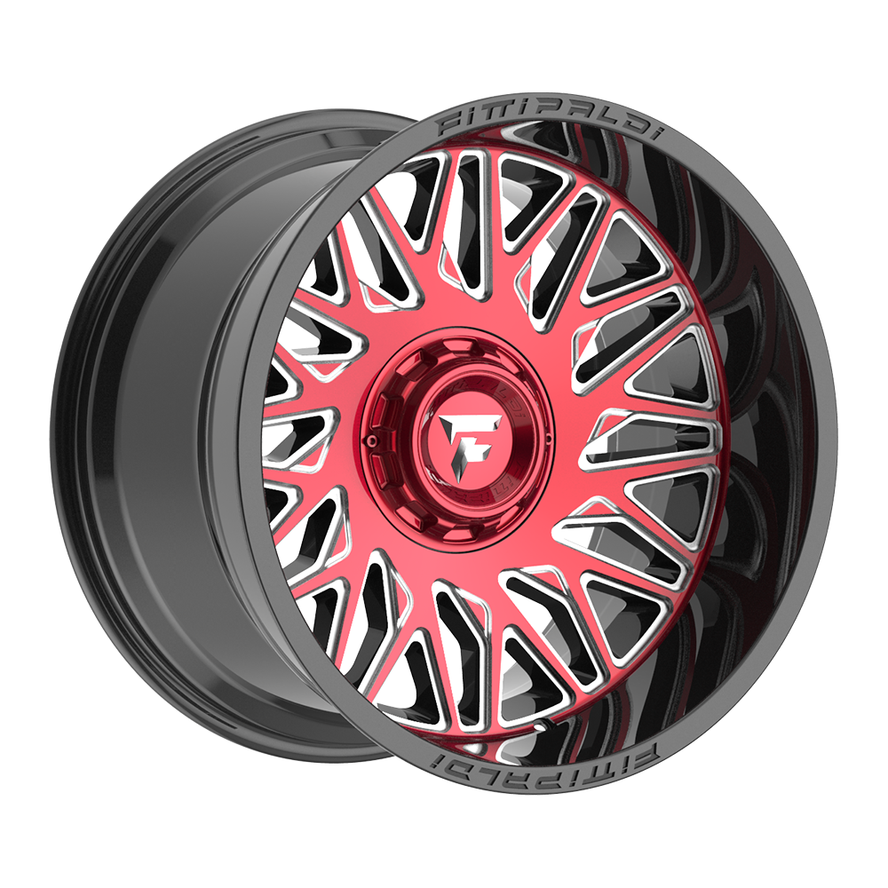 Fittipaldi Off Road FA07MBRM Wheel - Gloss Black Machined Face with Red Tint and Milled Windows
