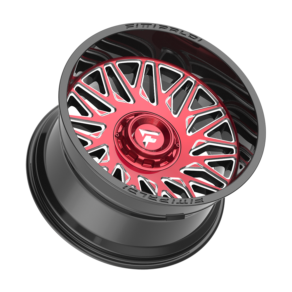 Fittipaldi Off Road FA07MBRM Wheel - Gloss Black Machined Face with Red Tint and Milled Windows