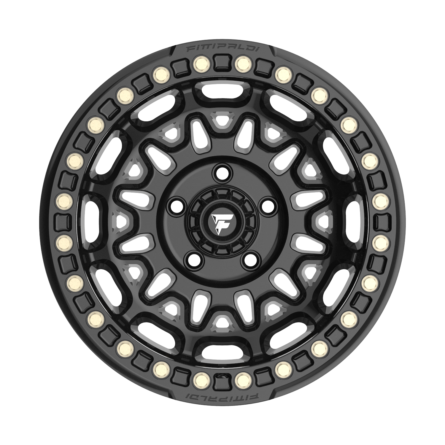 Fittipaldi Off Road FB150B Wheel - Satin Black with Gloss Black Forged Ring