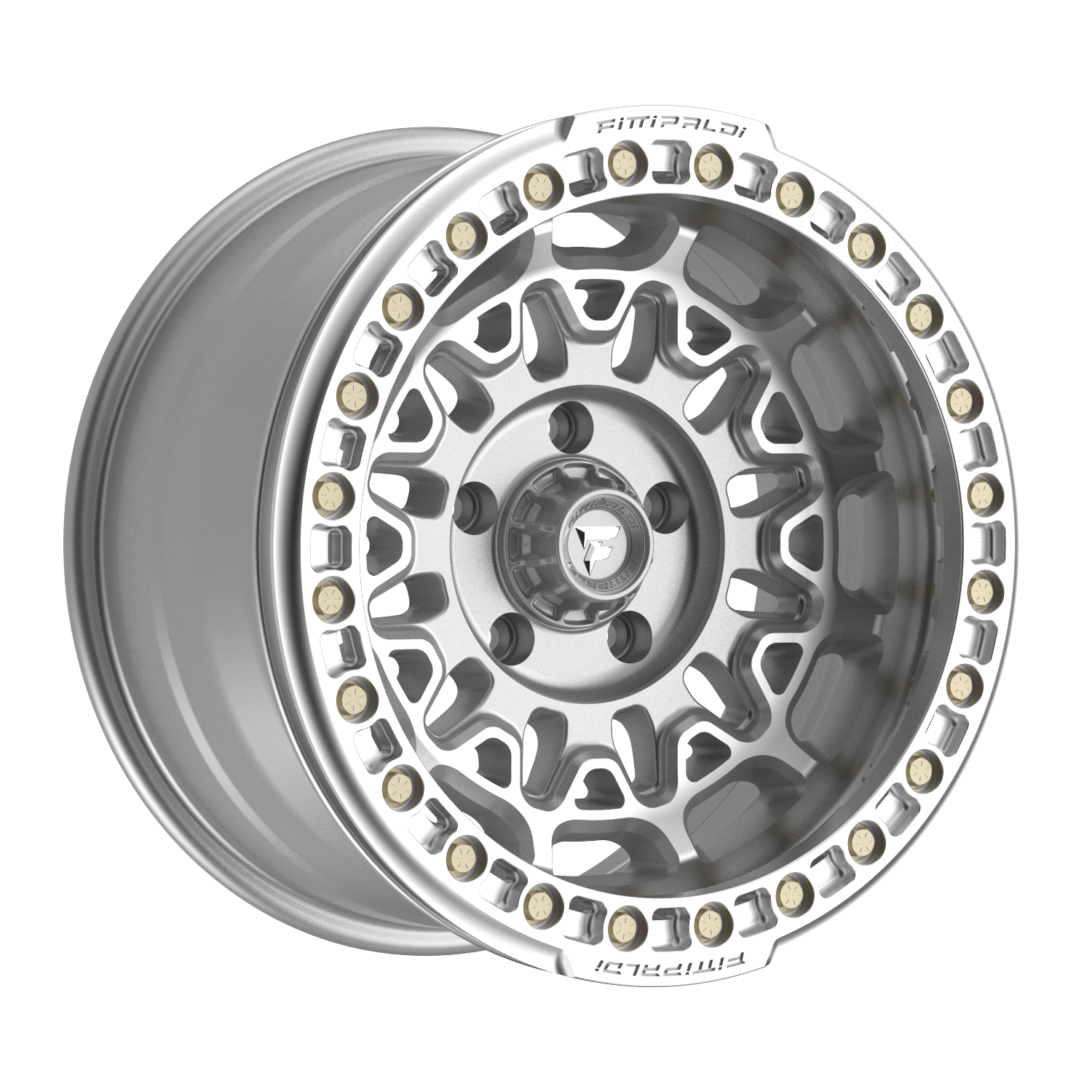 Fittipaldi Off Road FB150M Wheel - Gloss Silver Machined with Machined Ring