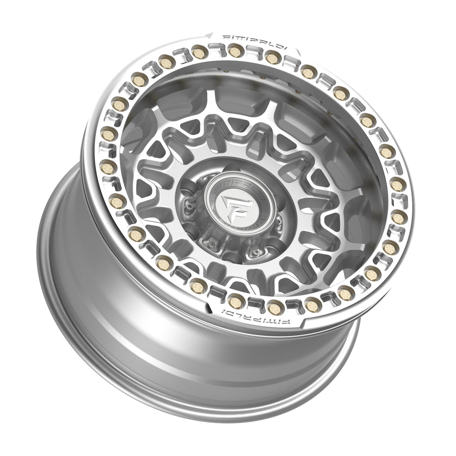 Fittipaldi Off Road FB150M Wheel - Gloss Silver Machined with Machined Ring
