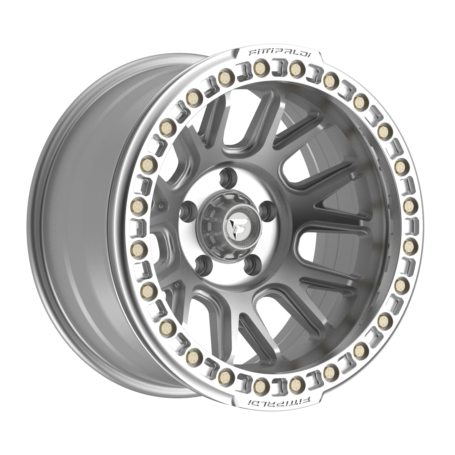 Fittipaldi Off Road FB151M Wheel - Gloss Silver Machined with Machined Ring