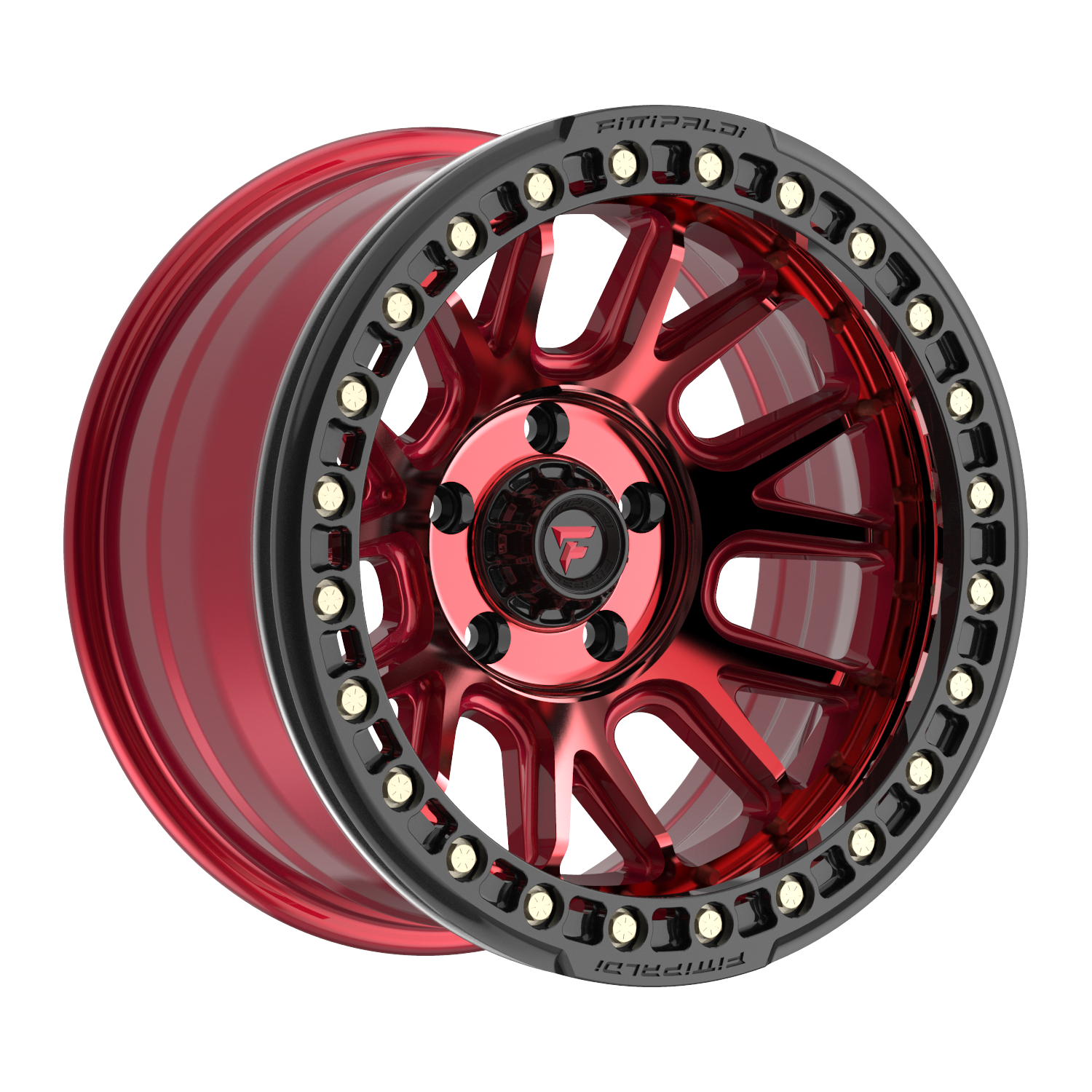 Fittipaldi Off Road FB151R Wheel - Gloss Red Machined with Red Tint and Gloss Black Ring