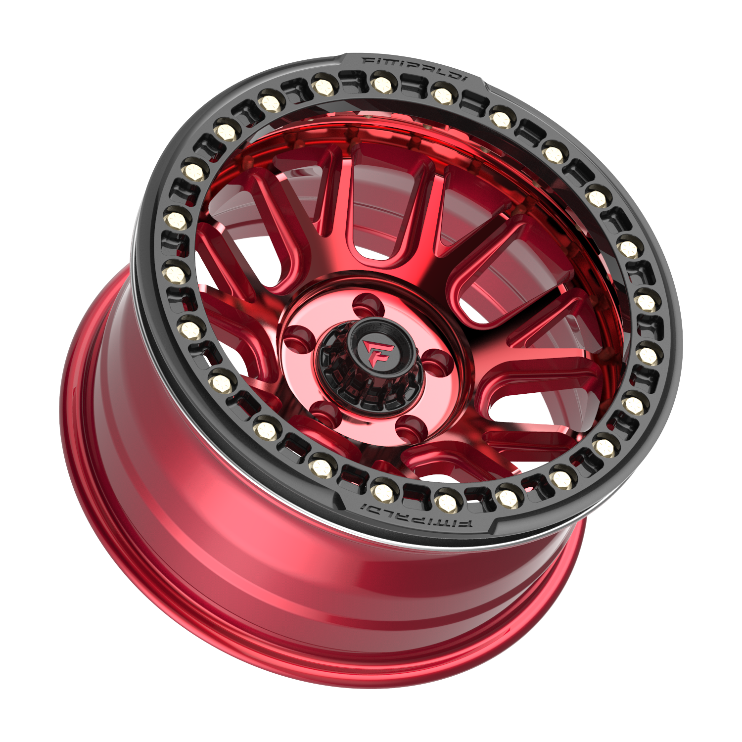 Fittipaldi Off Road FB151R Wheel - Gloss Red Machined with Red Tint and Gloss Black Ring