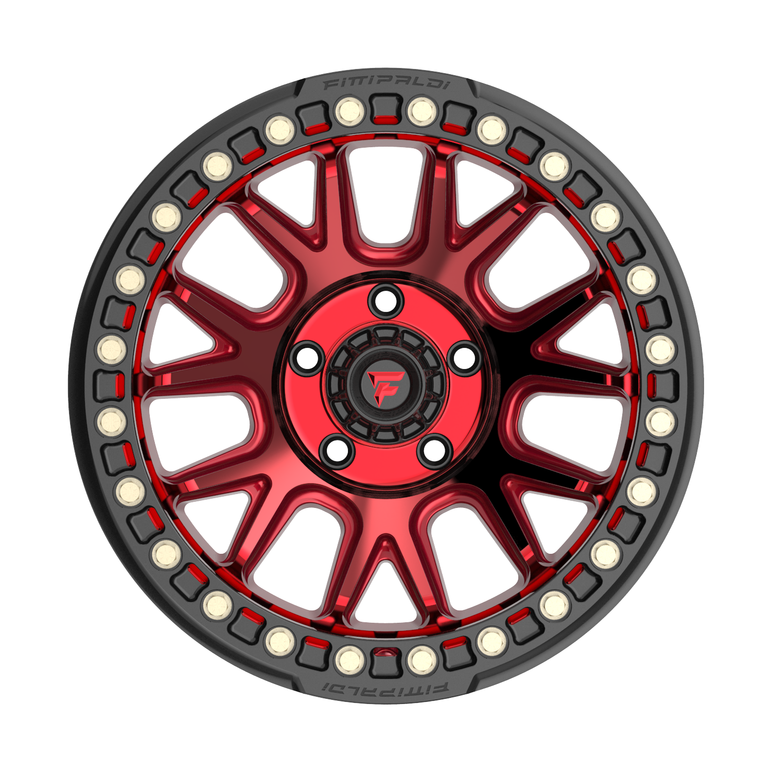 Fittipaldi Off Road FB151R Wheel - Gloss Red Machined with Red Tint and Gloss Black Ring