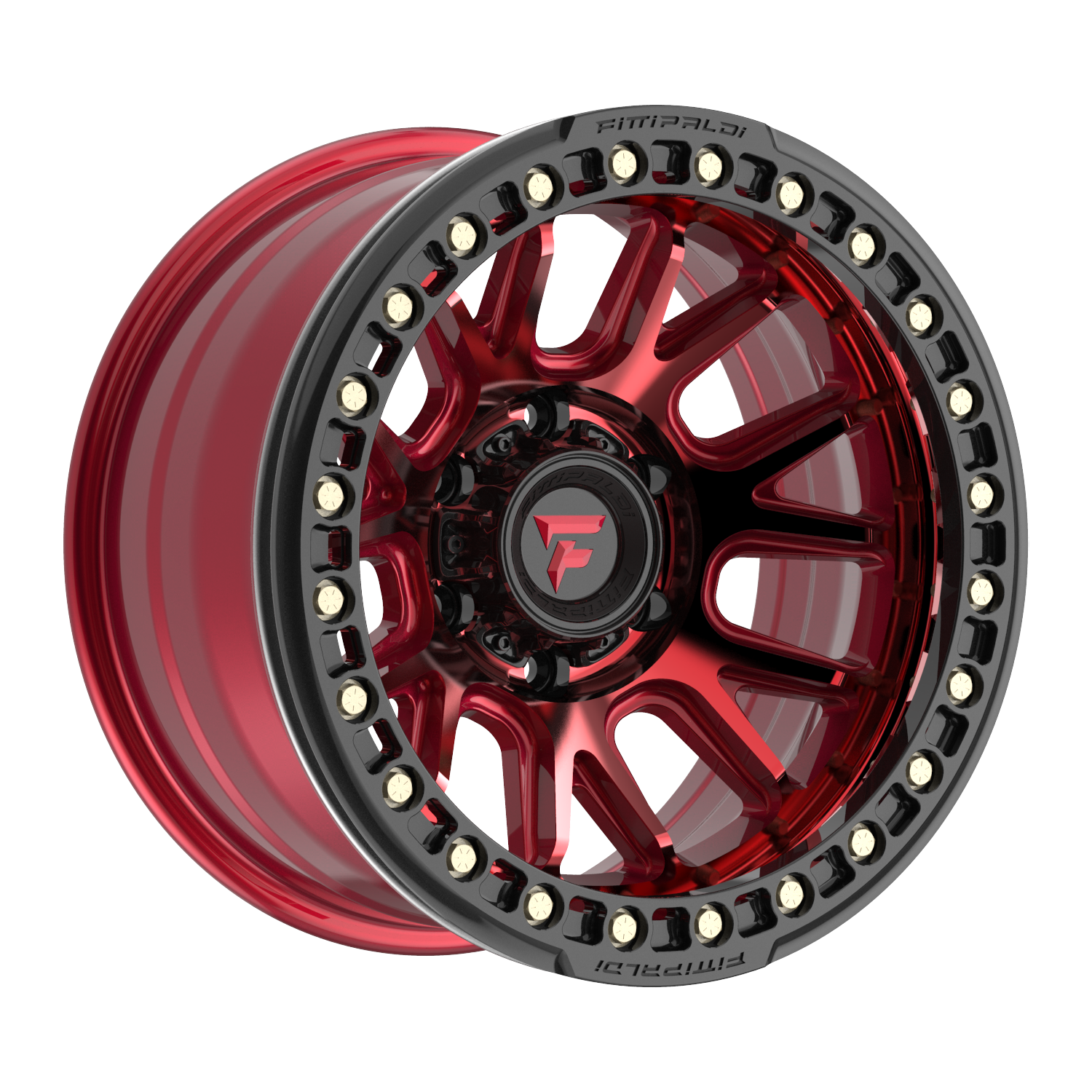 Fittipaldi Off Road FB151R Wheel - Gloss Red Machined with Red Tint and Gloss Black Ring