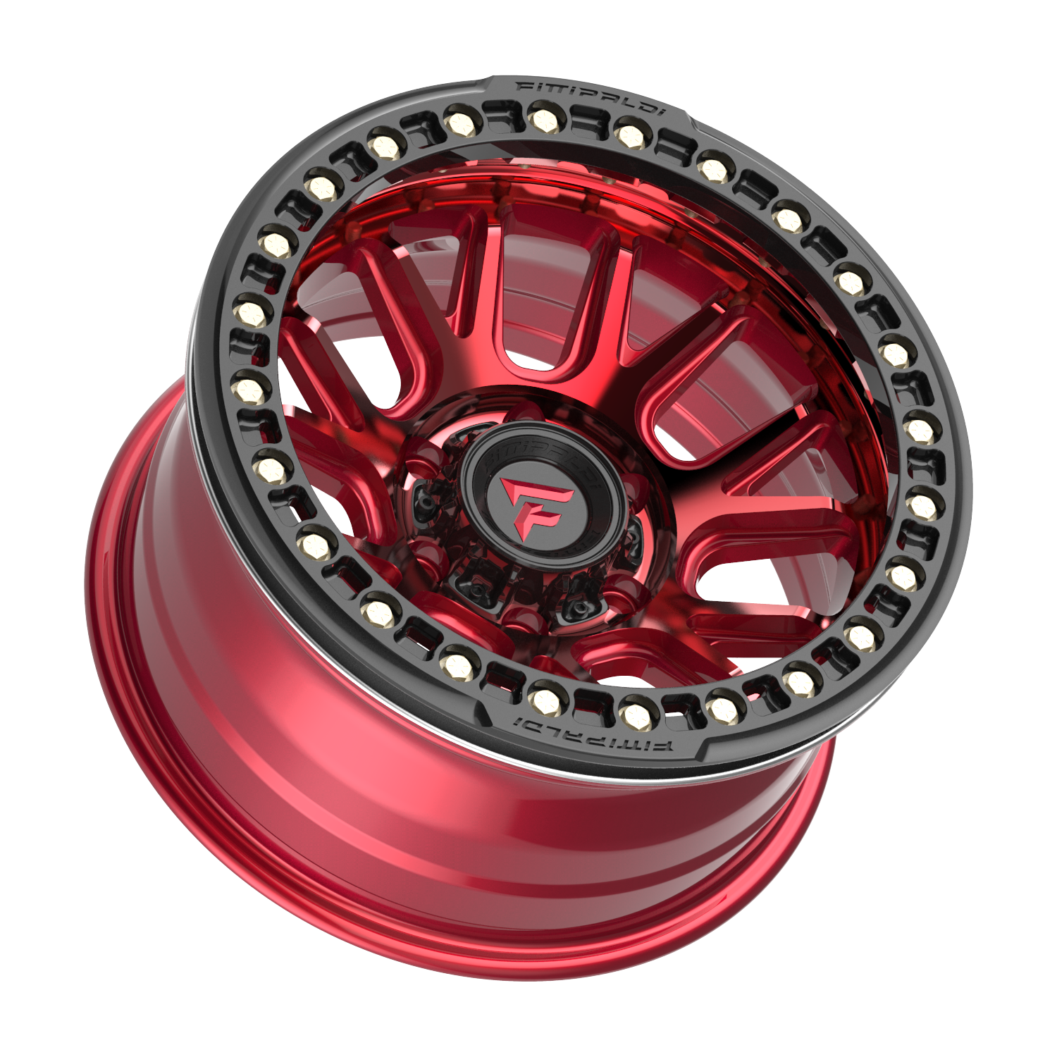 Fittipaldi Off Road FB151R Wheel - Gloss Red Machined with Red Tint and Gloss Black Ring