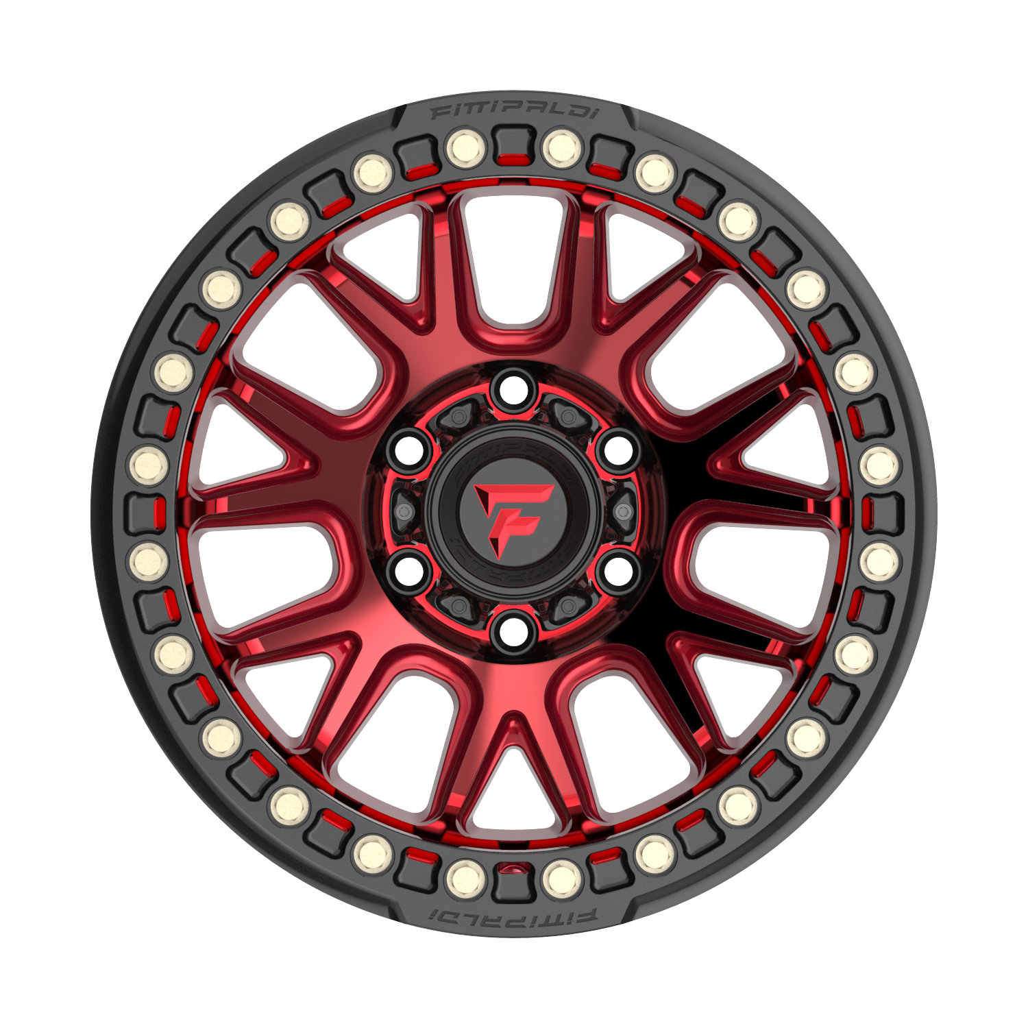 Fittipaldi Off Road FB151R Wheel - Gloss Red Machined with Red Tint and Gloss Black Ring