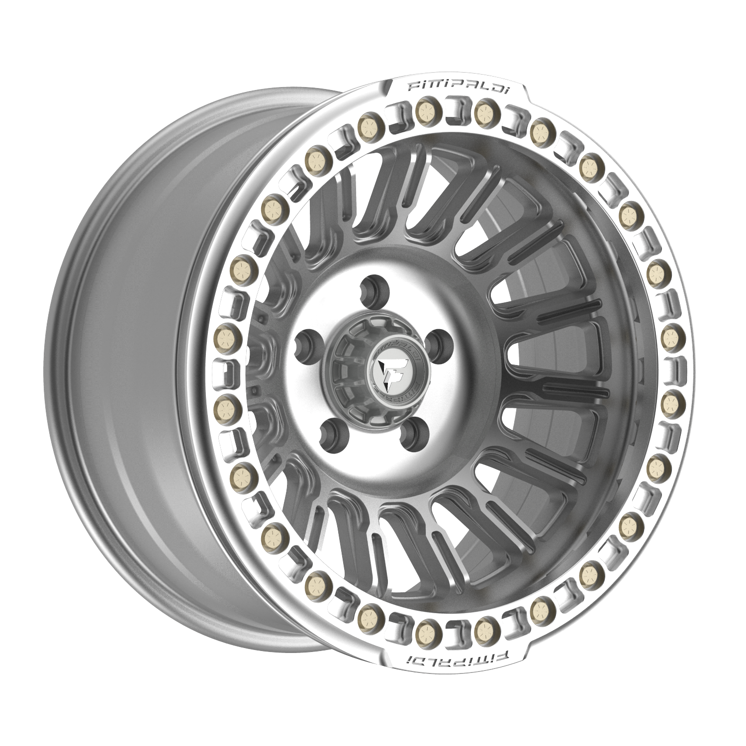 Fittipaldi Off Road FB152M Wheel - Gloss Silver Machined with Machined Ring