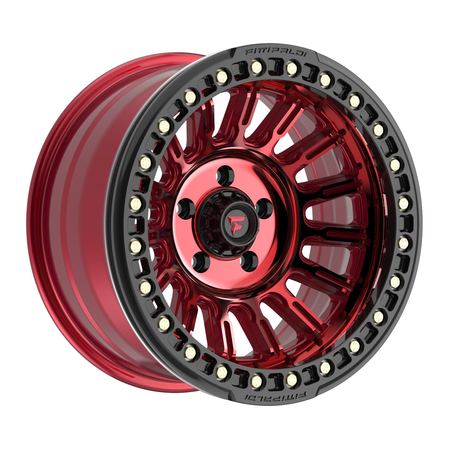 Fittipaldi Off Road FB152R Wheel - Gloss Red Machined with Red Tint and Gloss Black Ring