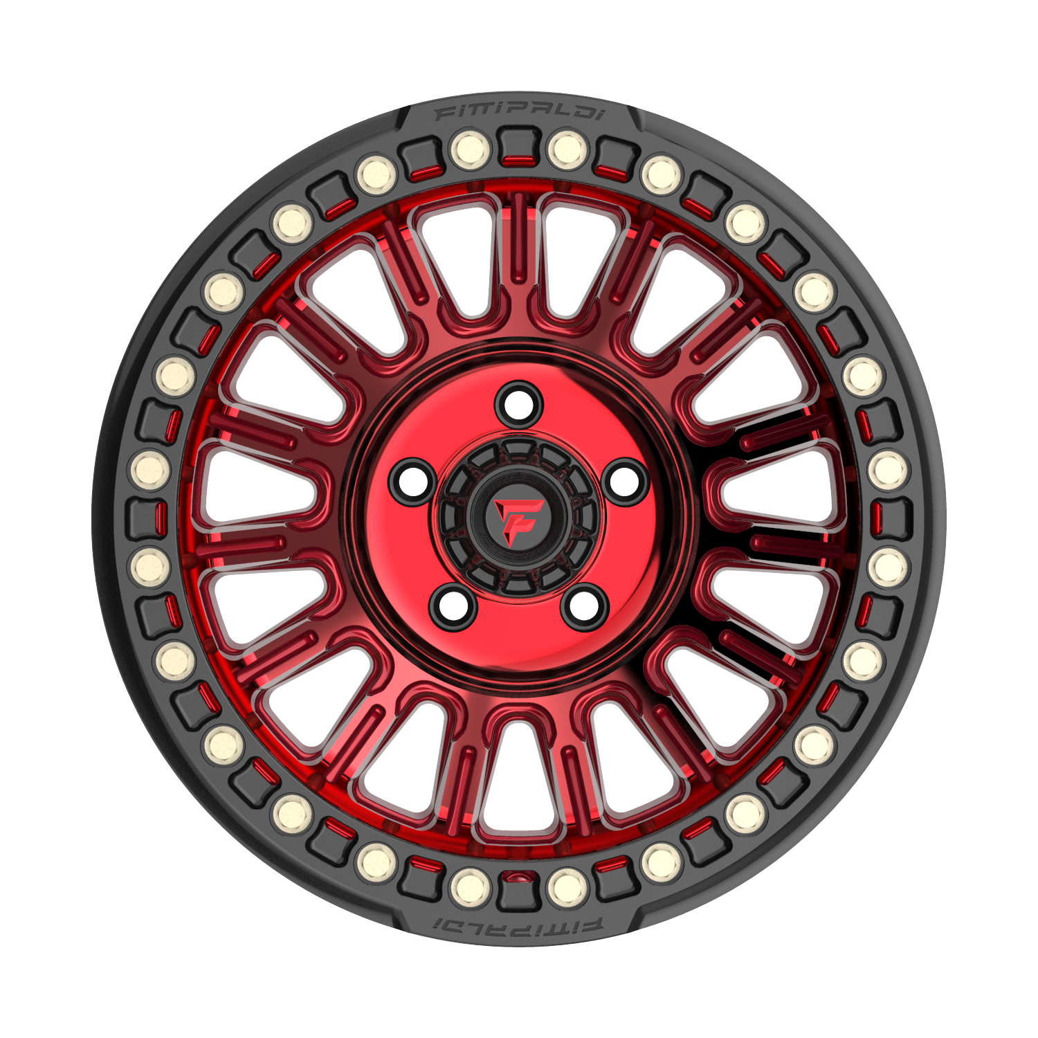 Fittipaldi Off Road FB152R Wheel - Gloss Red Machined with Red Tint and Gloss Black Ring