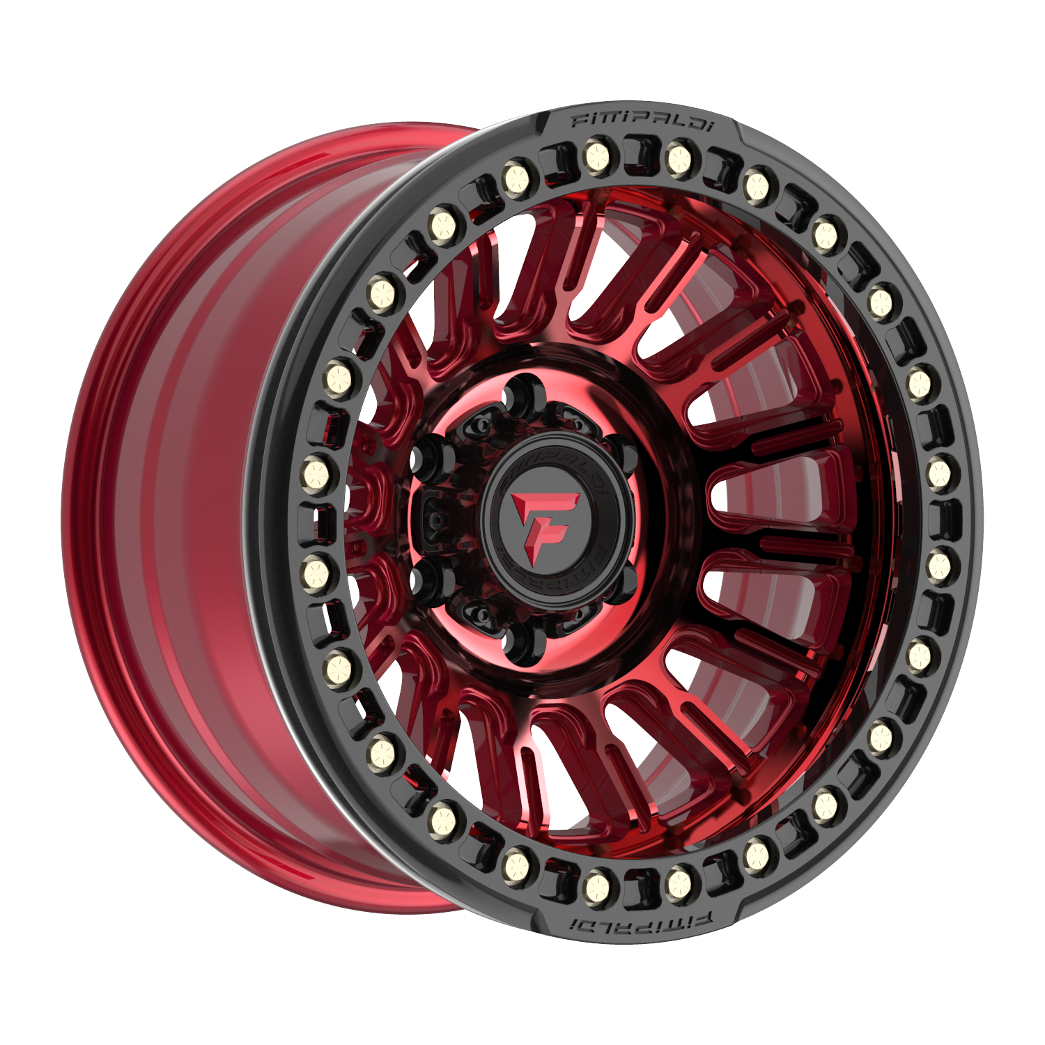 Fittipaldi Off Road FB152R Wheel - Gloss Red Machined with Red Tint and Gloss Black Ring