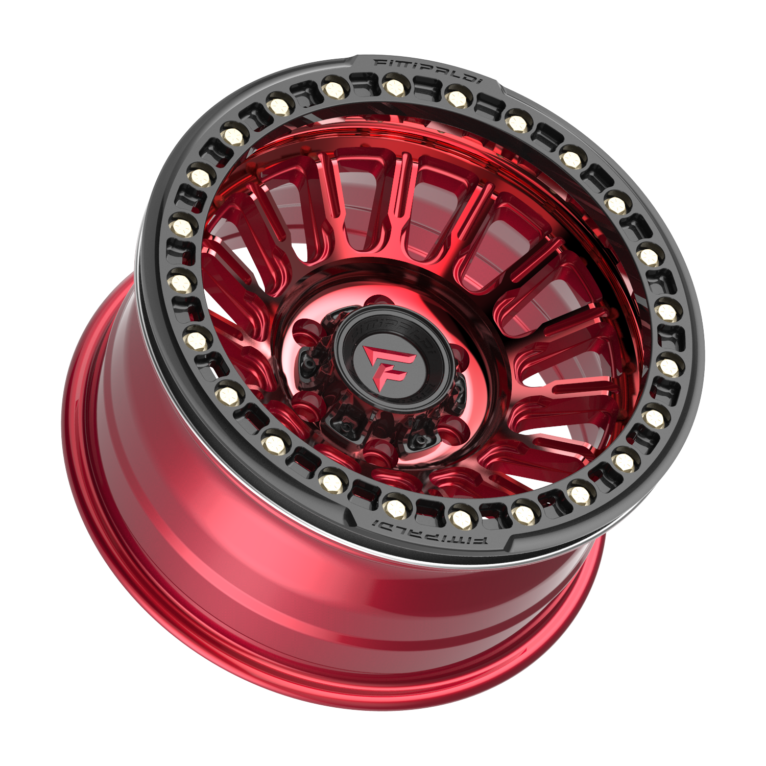 Fittipaldi Off Road FB152R Wheel - Gloss Red Machined with Red Tint and Gloss Black Ring
