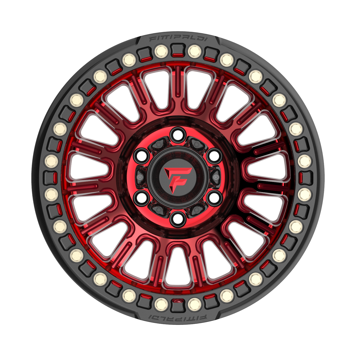 Fittipaldi Off Road FB152R Wheel - Gloss Red Machined with Red Tint and Gloss Black Ring