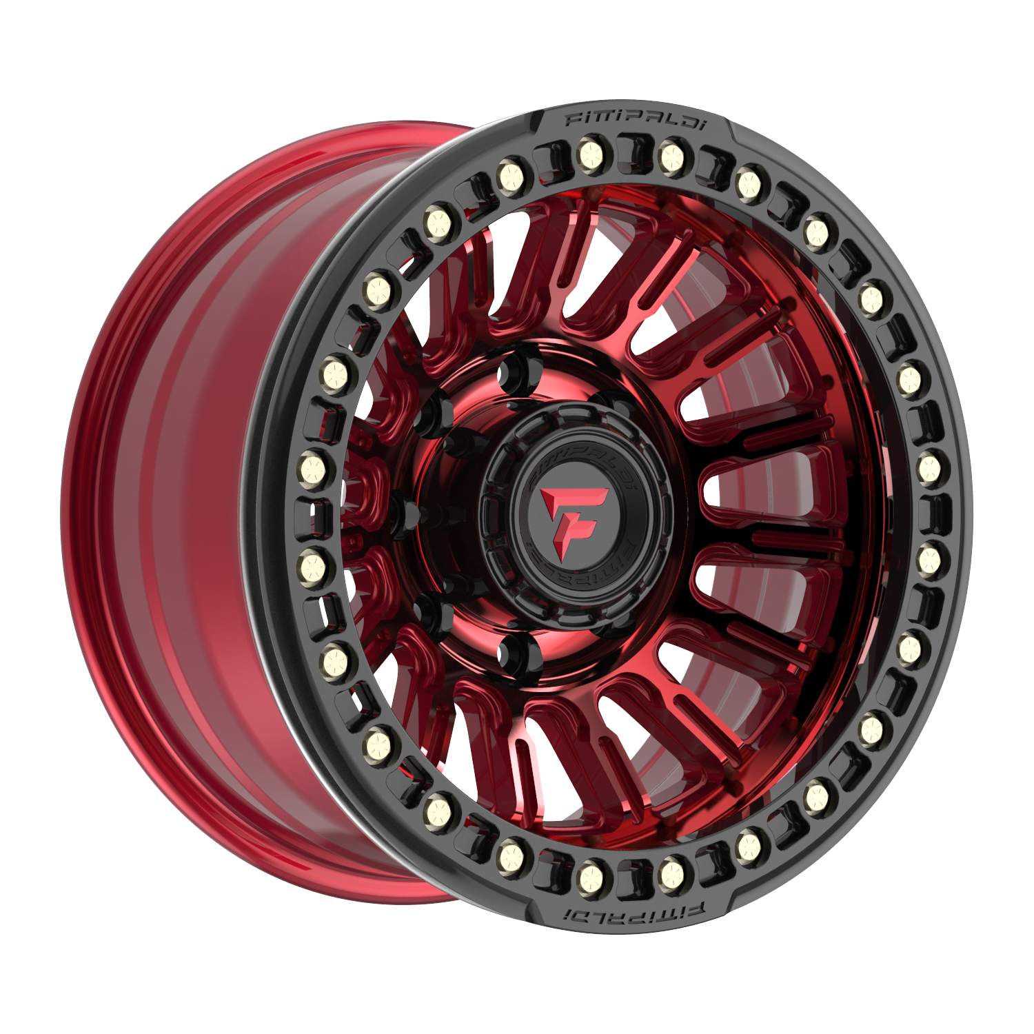 Fittipaldi Off Road FB152R Wheel - Gloss Red Machined with Red Tint and Gloss Black Ring