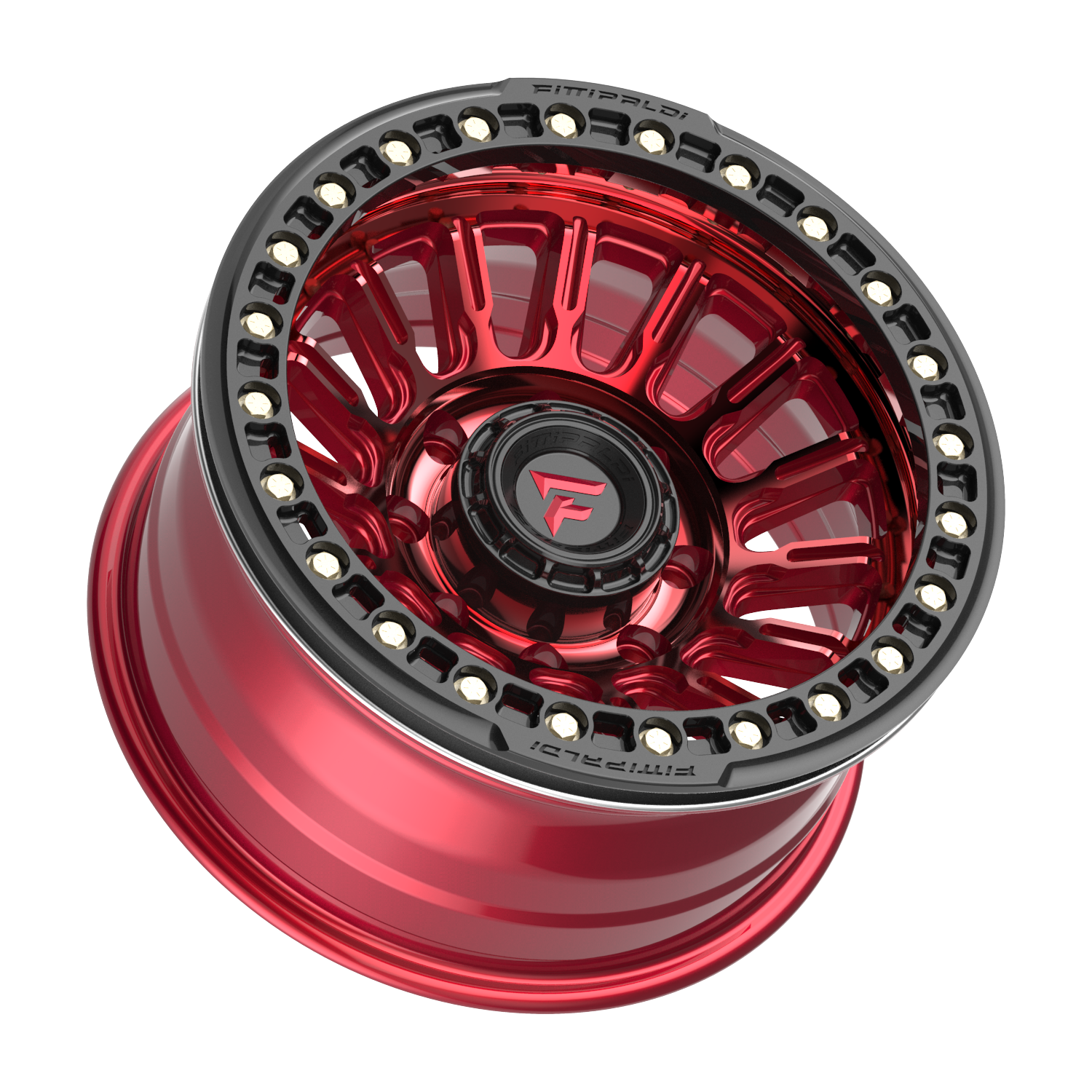 Fittipaldi Off Road FB152R Wheel - Gloss Red Machined with Red Tint and Gloss Black Ring
