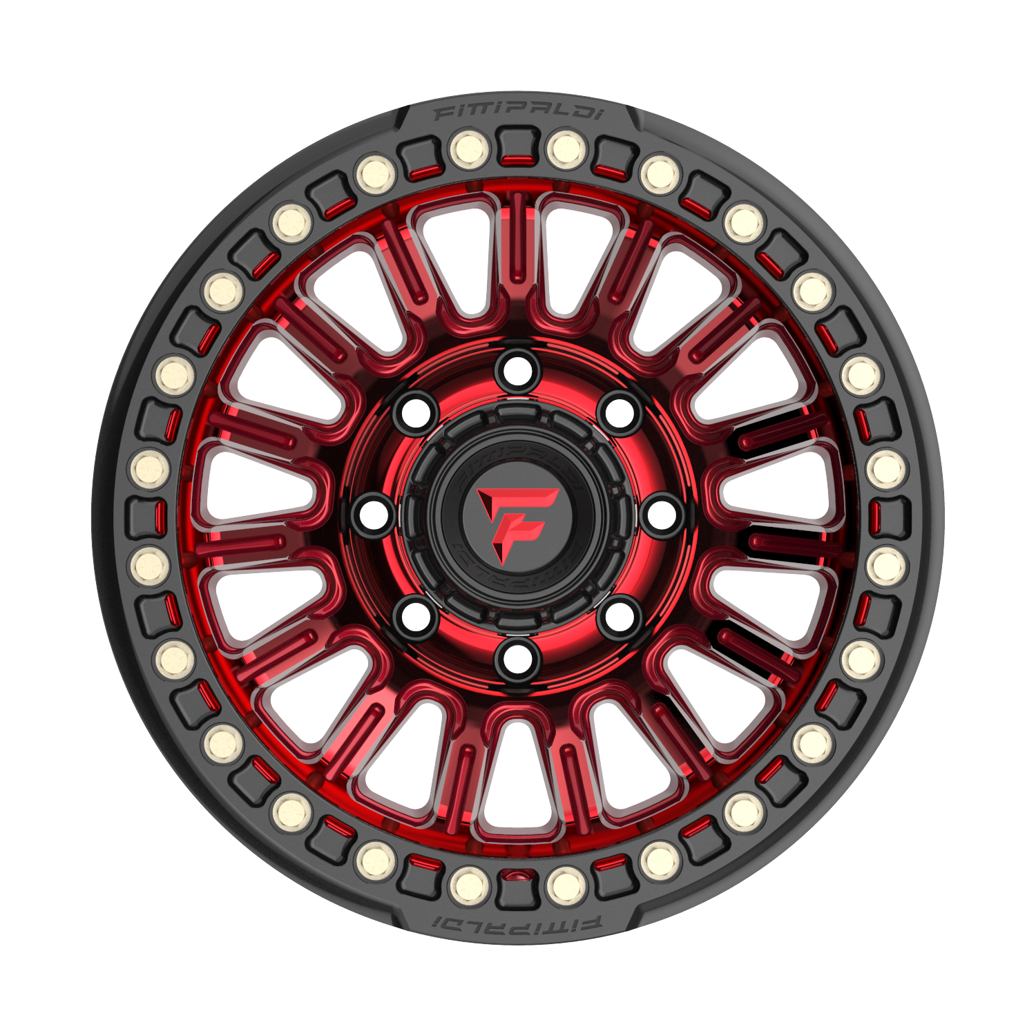 Fittipaldi Off Road FB152R Wheel - Gloss Red Machined with Red Tint and Gloss Black Ring