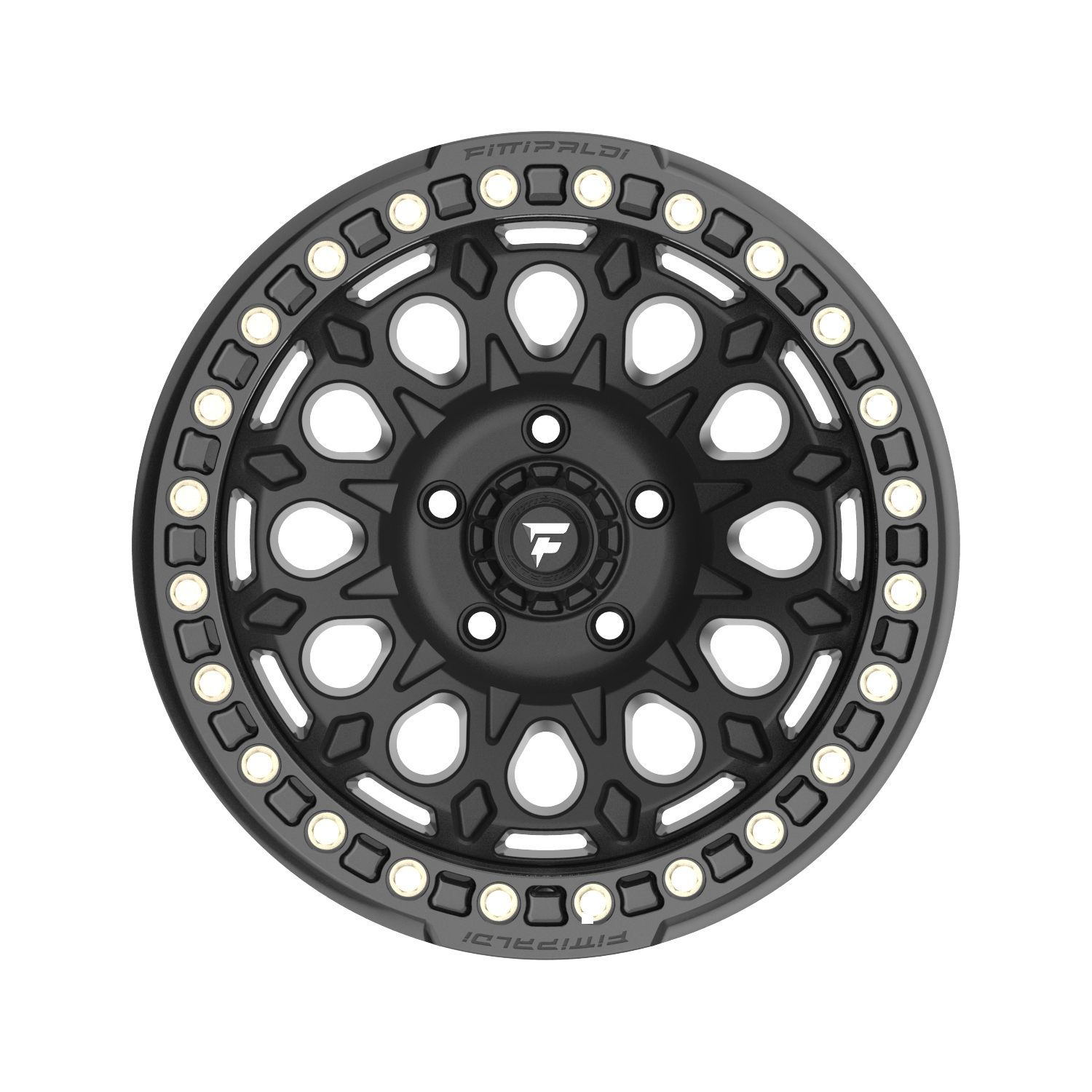 Fittipaldi Off Road FB153B Wheel - Satin Black with Gloss Black Forged Ring