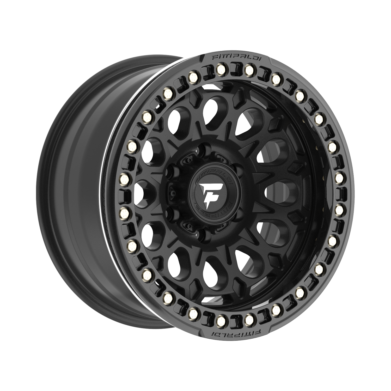 Fittipaldi Off Road FB153B Wheel - Satin Black with Gloss Black Forged Ring