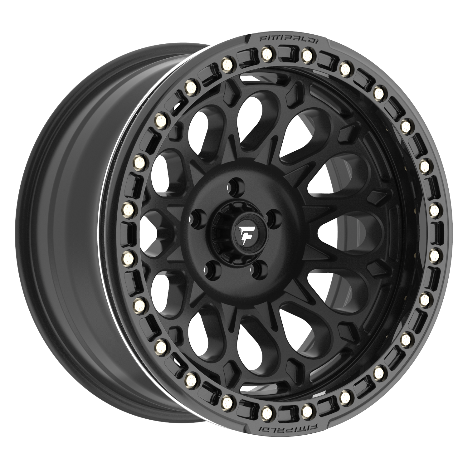 Fittipaldi Off Road FB153B Wheel - Satin Black with Gloss Black Forged Ring