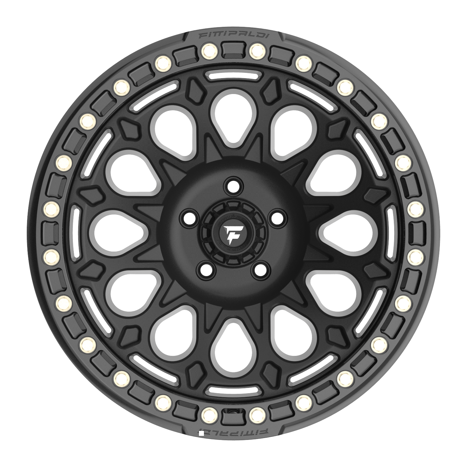 Fittipaldi Off Road FB153B Wheel - Satin Black with Gloss Black Forged Ring