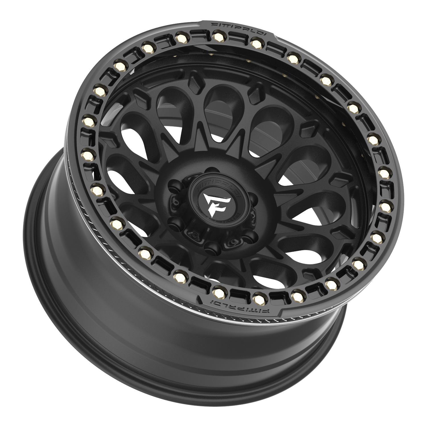 Fittipaldi Off Road FB153B Wheel - Satin Black with Gloss Black Forged Ring