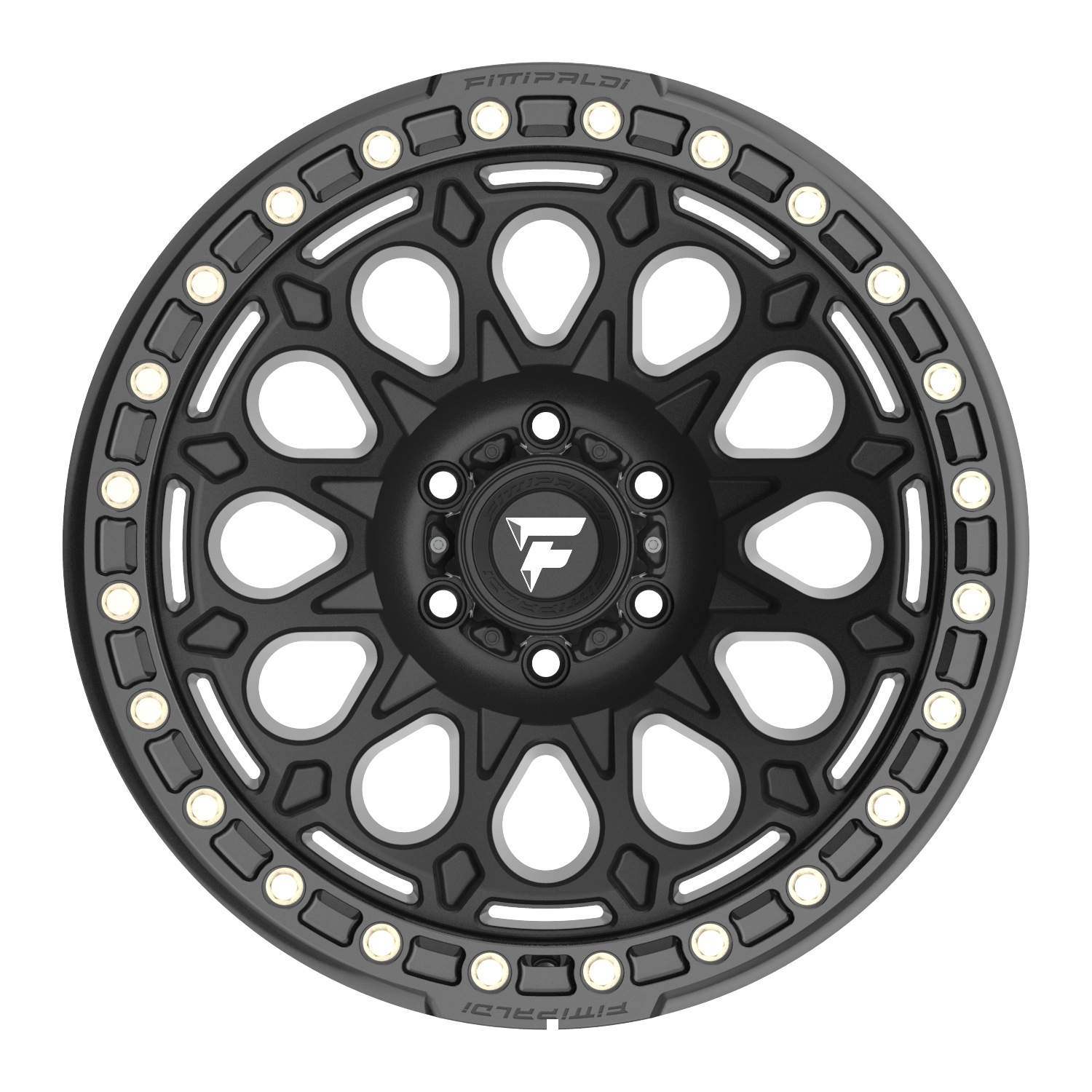 Fittipaldi Off Road FB153B Wheel - Satin Black with Gloss Black Forged Ring