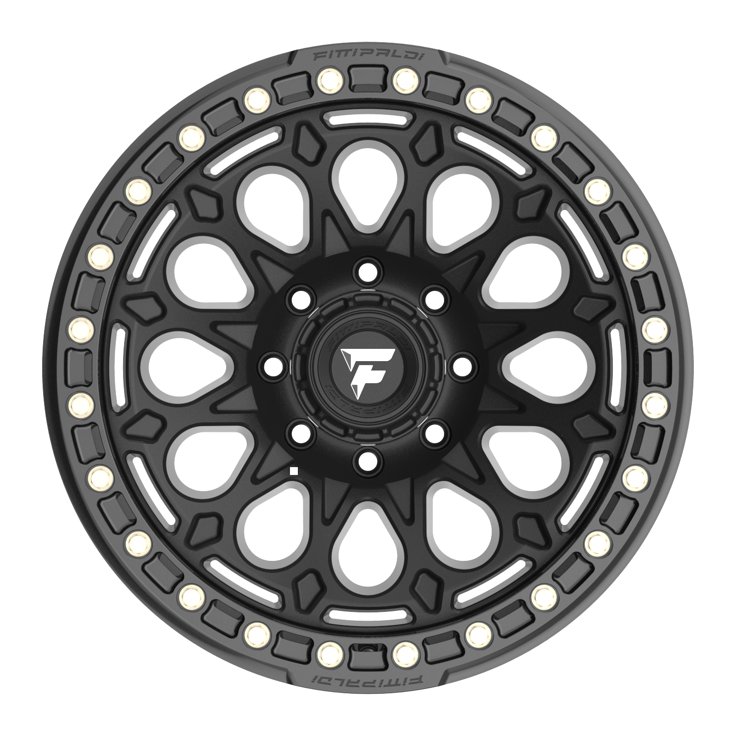 Fittipaldi Off Road FB153B Wheel - Satin Black with Gloss Black Forged Ring