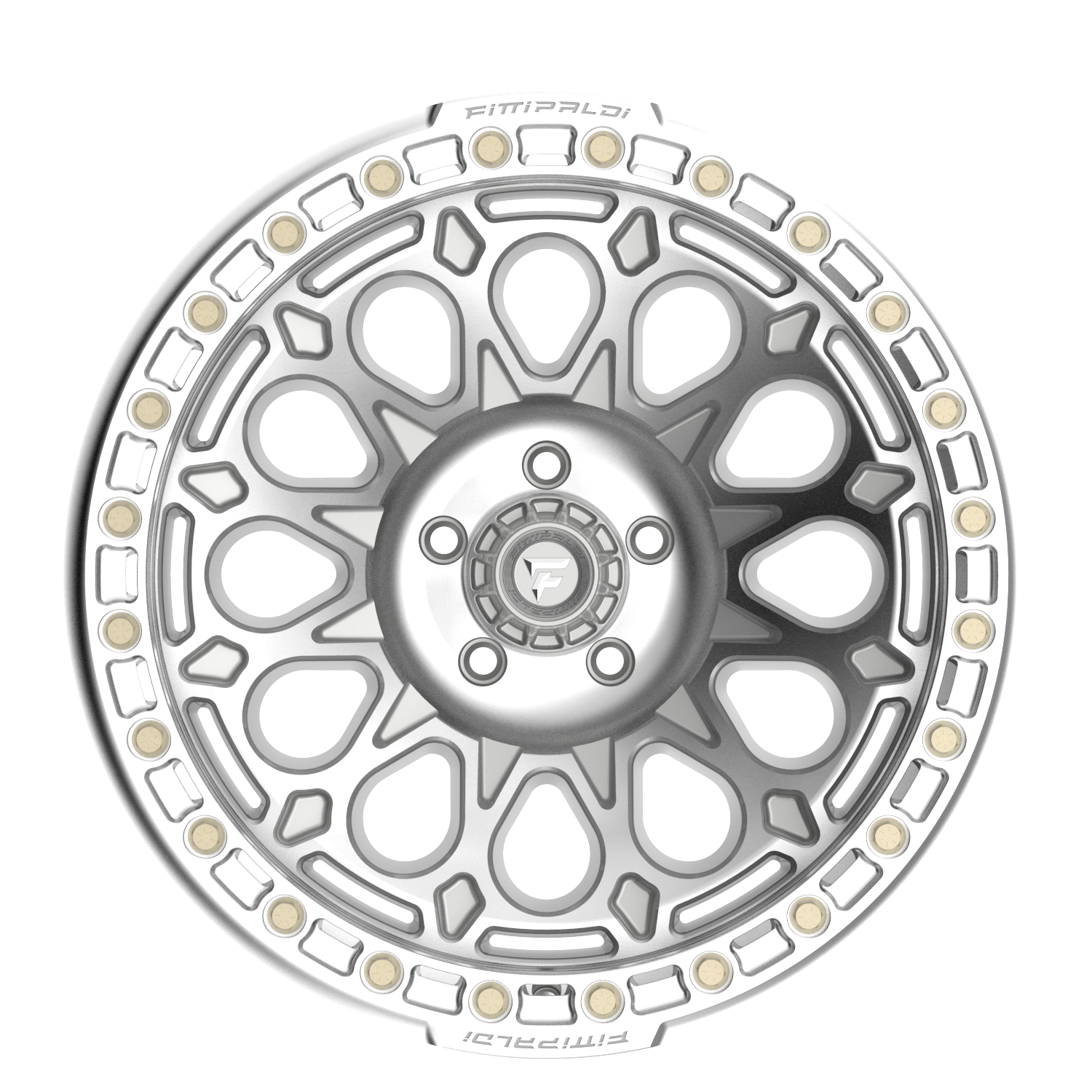 Fittipaldi Off Road FB153M Wheel - Gloss Silver Machined with Machined Ring