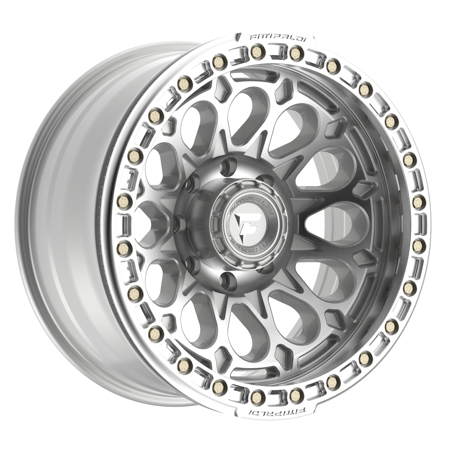 Fittipaldi Off Road FB153M Wheel - Gloss Silver Machined with Machined Ring