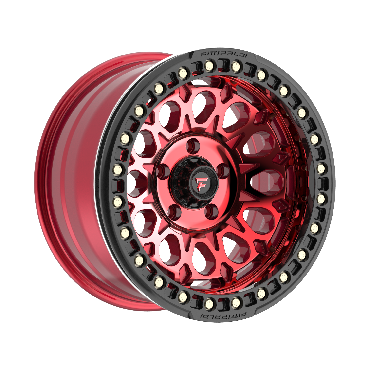Fittipaldi Off Road FB153R Wheel - Gloss Red Machined with Red Tint and Gloss Black Ring