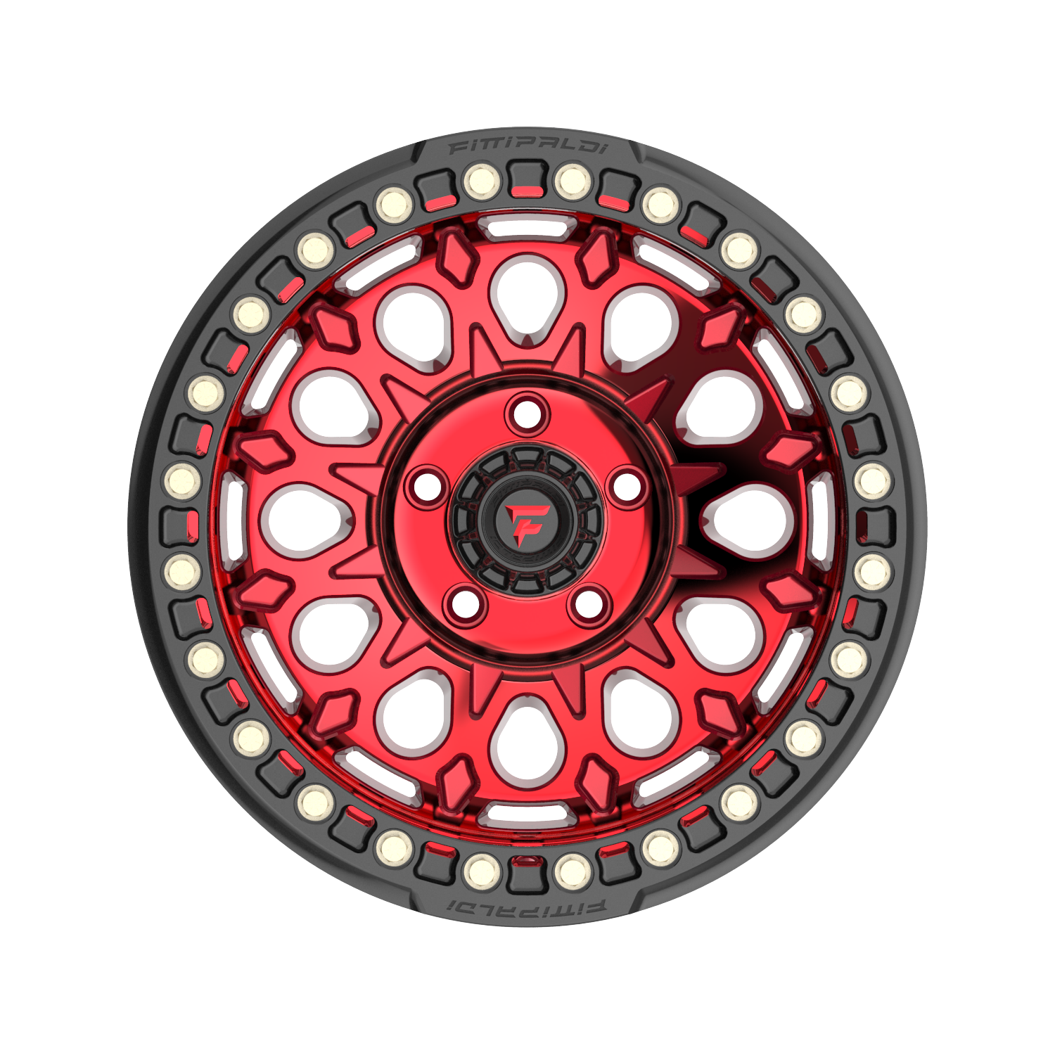 Fittipaldi Off Road FB153R Wheel - Gloss Red Machined with Red Tint and Gloss Black Ring