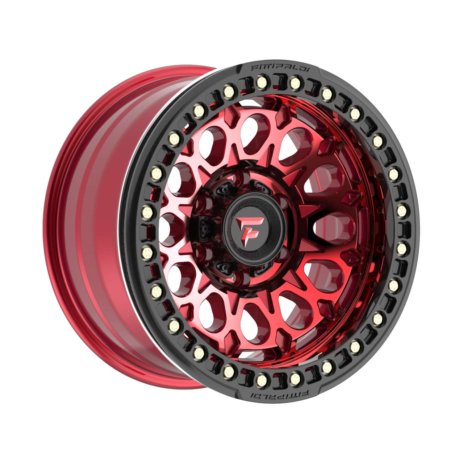 Fittipaldi Off Road FB153R Wheel - Gloss Red Machined with Red Tint and Gloss Black Ring