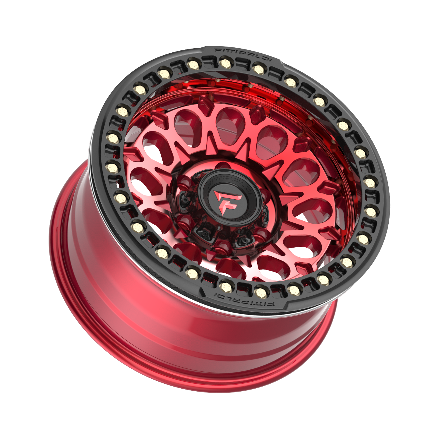 Fittipaldi Off Road FB153R Wheel - Gloss Red Machined with Red Tint and Gloss Black Ring