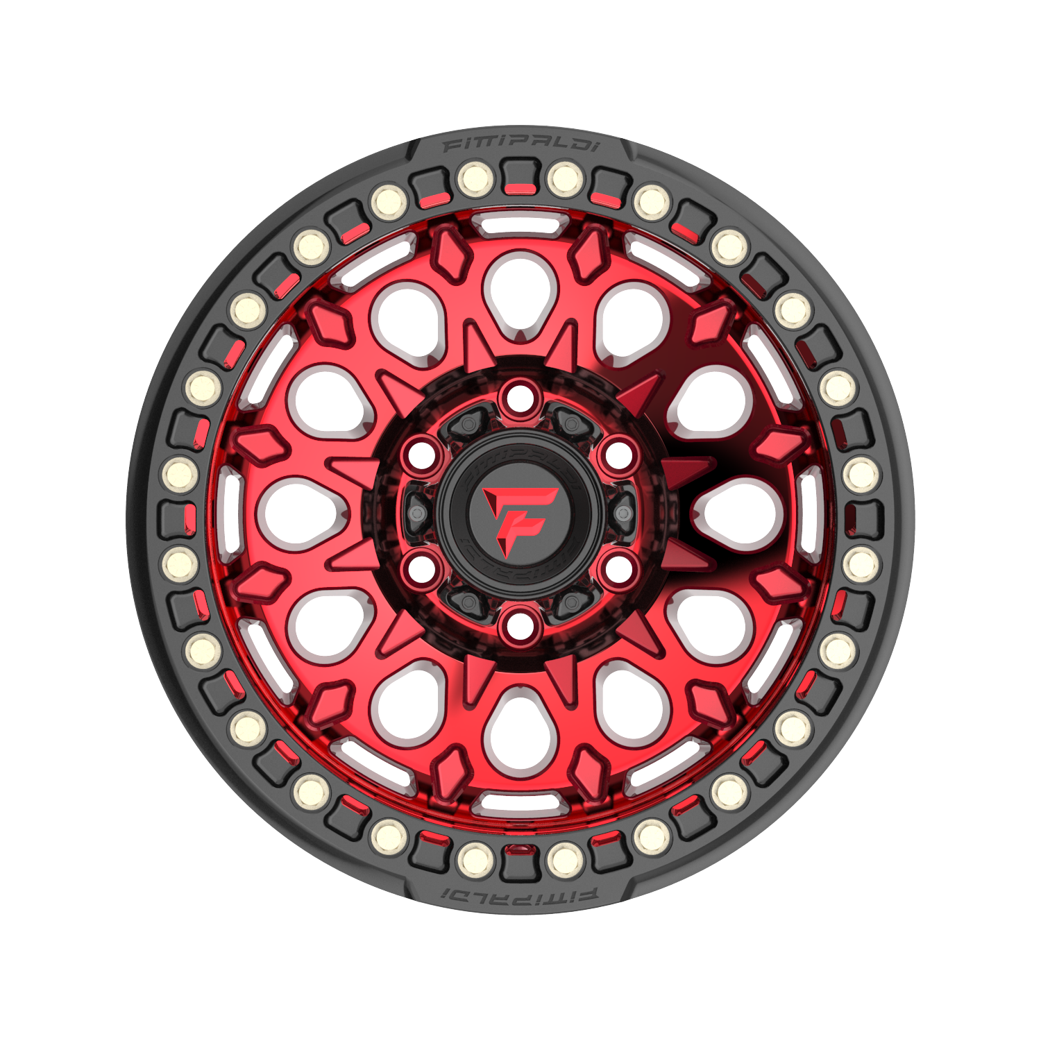 Fittipaldi Off Road FB153R Wheel - Gloss Red Machined with Red Tint and Gloss Black Ring