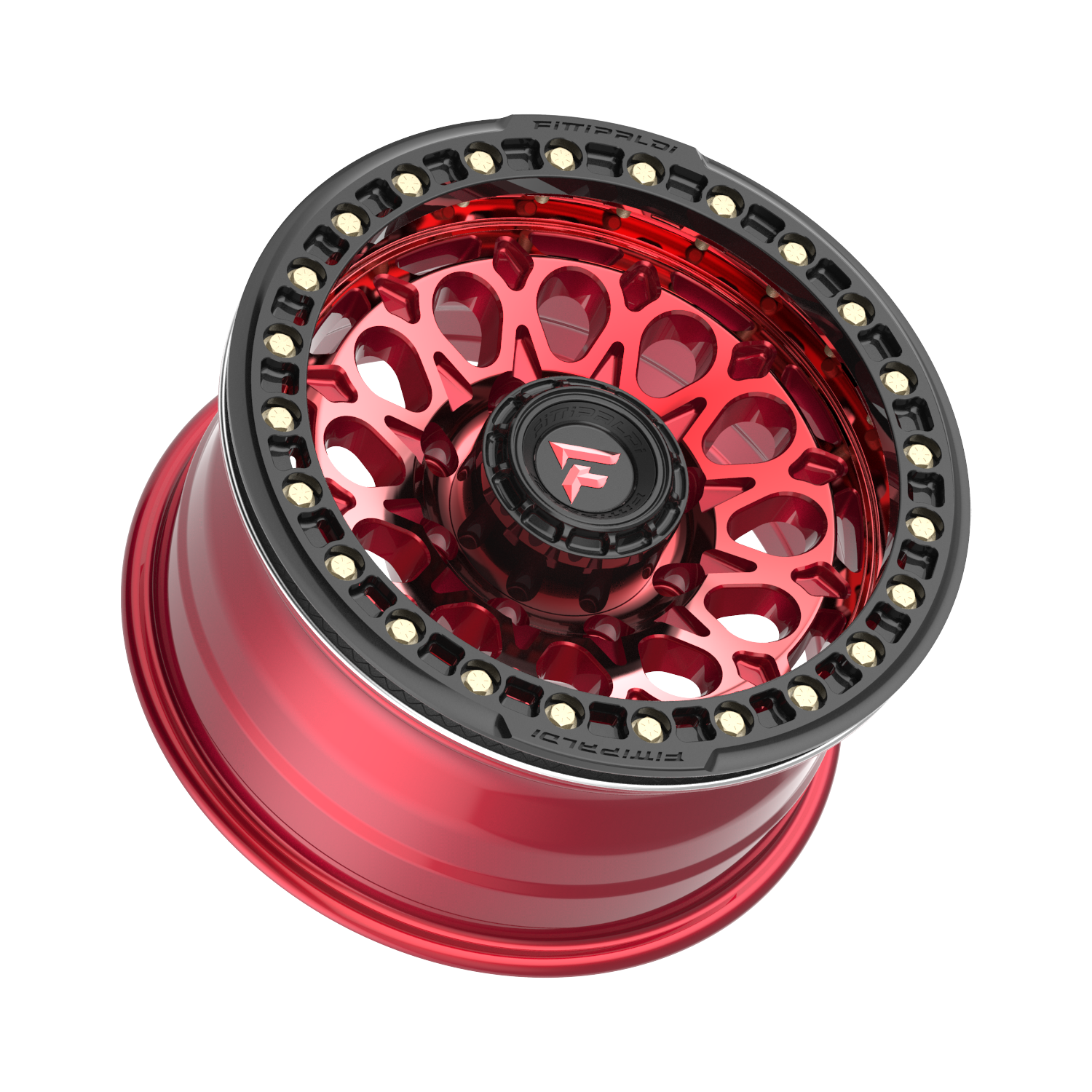 Fittipaldi Off Road FB153R Wheel - Gloss Red Machined with Red Tint and Gloss Black Ring