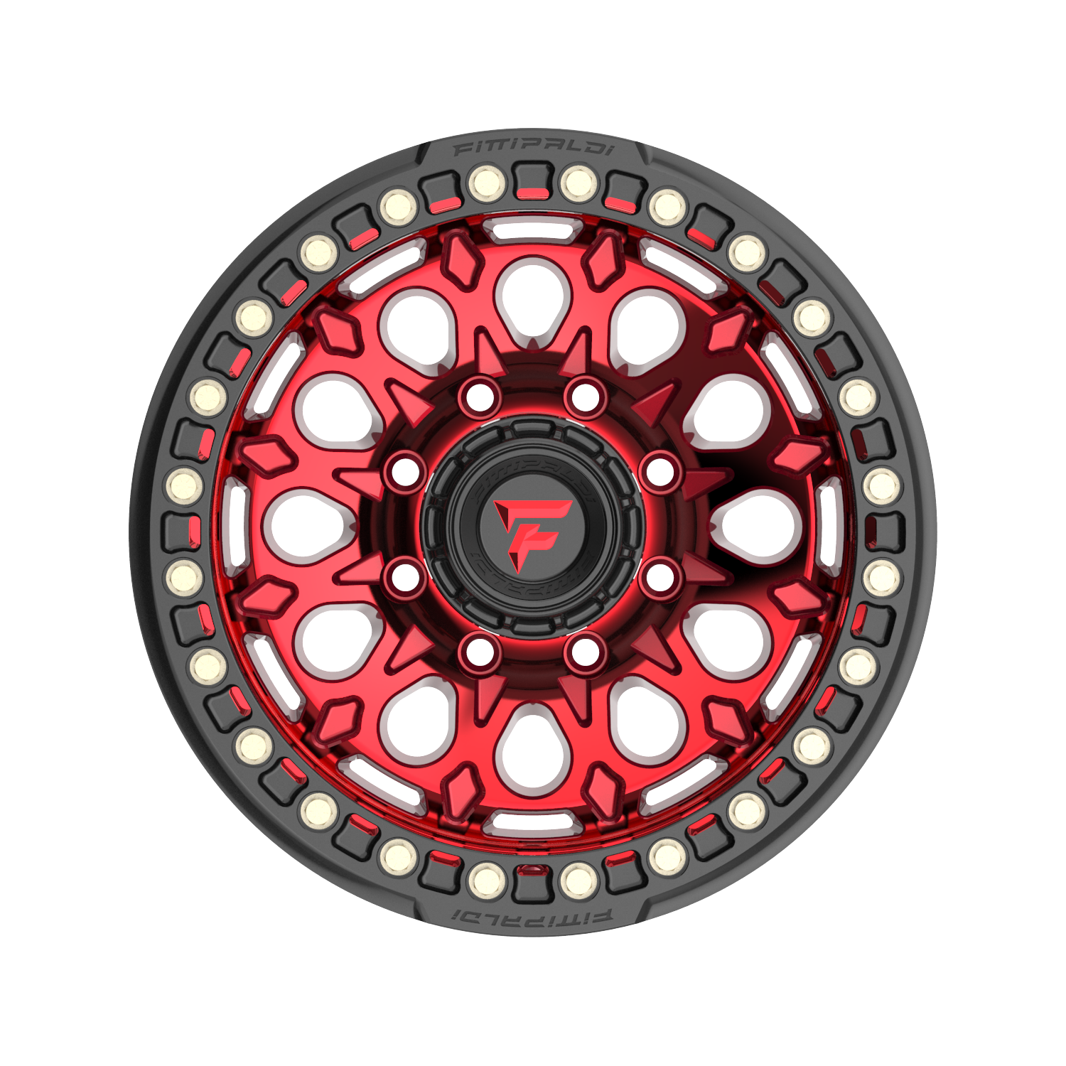 Fittipaldi Off Road FB153R Wheel - Gloss Red Machined with Red Tint and Gloss Black Ring