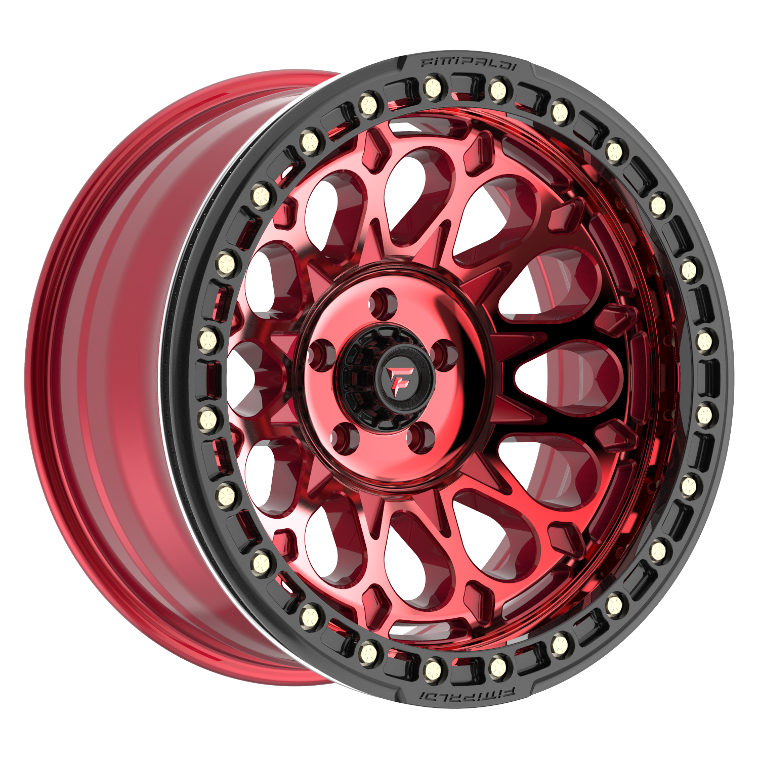 Fittipaldi Off Road FB153R Wheel - Gloss Red Machined with Red Tint and Gloss Black Ring