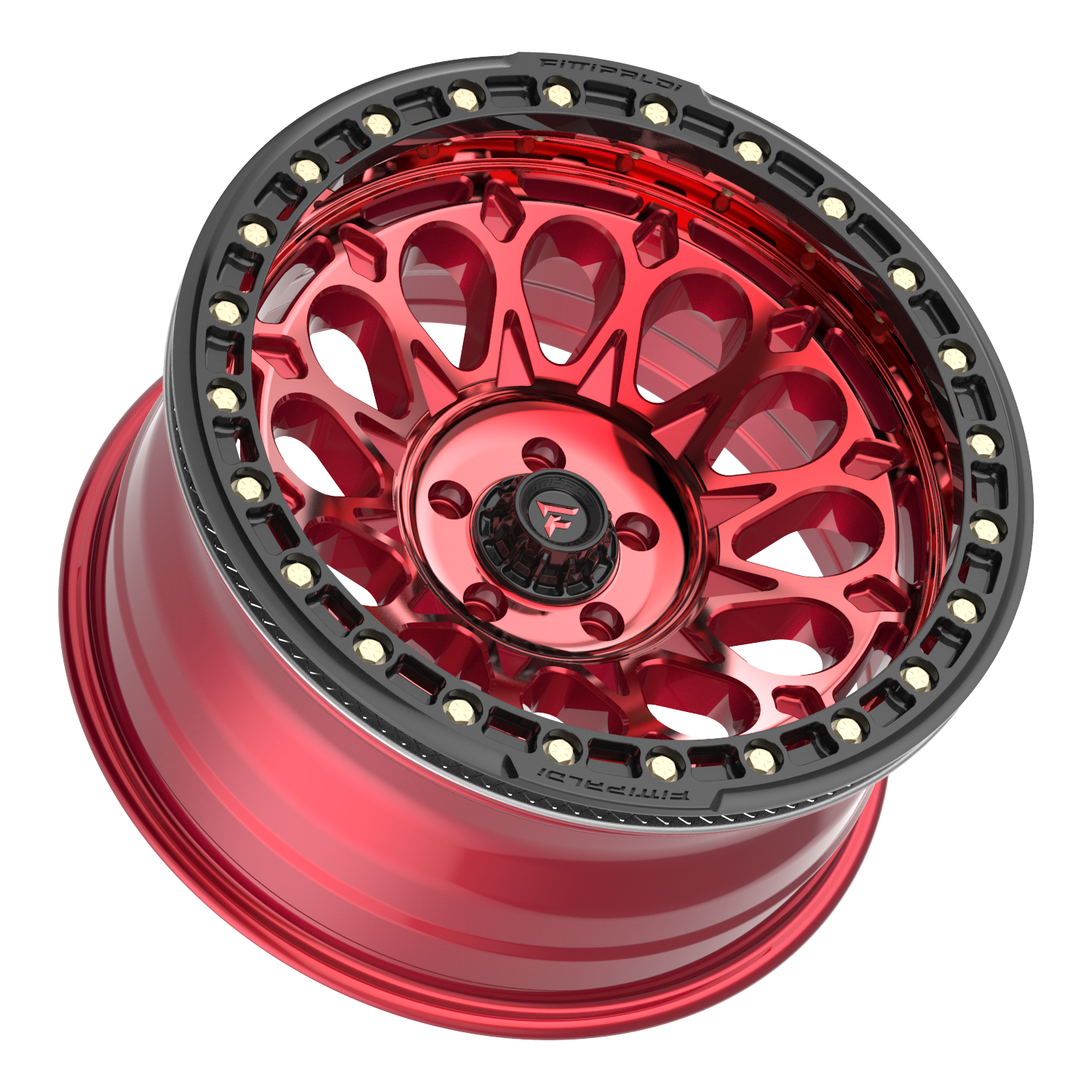 Fittipaldi Off Road FB153R Wheel - Gloss Red Machined with Red Tint and Gloss Black Ring